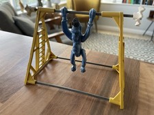 Vintage Swinging Acrobat Monkey Chimp Desk Toy 1970s Hong Kong Muscle-up