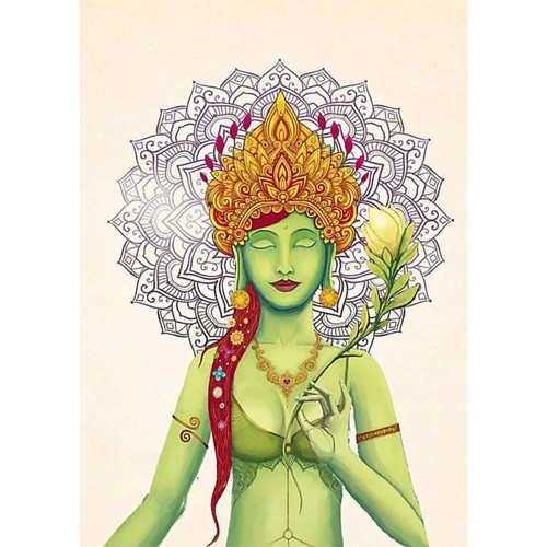 Green tara postcard - green, x
