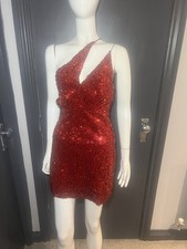 Zara Red Sequin Asymmetrical