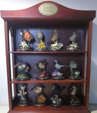 Garden friends Country Artists collection of 12 birds in wooden display case.