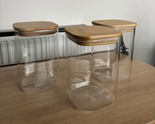Glass Storage Jars with Bamboo