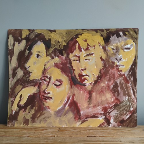 Large bold portrait - portrait, gouache
