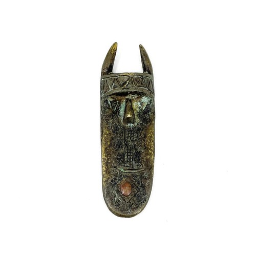 Old metal toma passport mask - old,