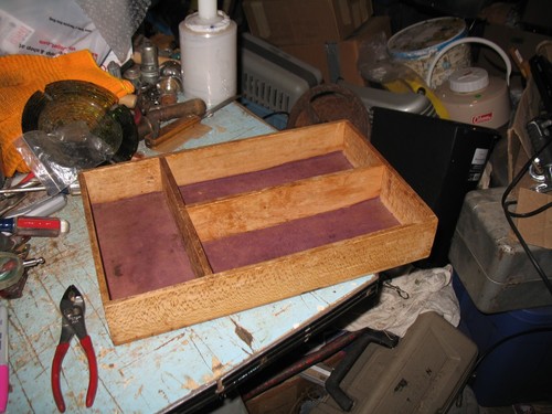 Vtg wood box trunk drawer - wood,