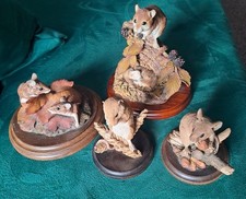 3 COUNTRY ARTISTS MICE FIGURINES plus 1 Natural Workd Collection