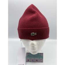 Lacoste Ribbed Wool Beanie Hat
