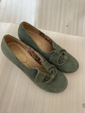 HOTTER Donna Shoes Womens Size UK 6.5 Duck Egg Blue Suede Comfort Control Retro