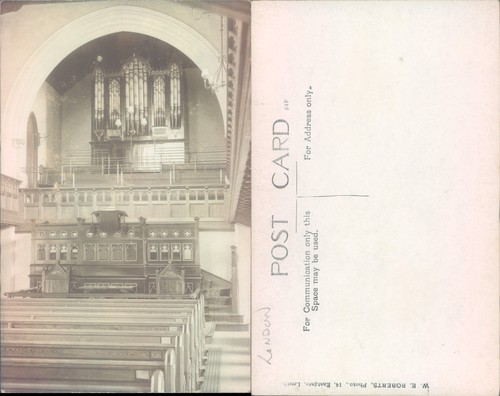 Church interior with organ