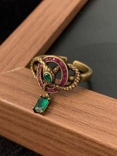 Retro Snake Rhinestone Ring