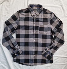 Spitalfield's Men's Denim Co Black & Grey Checked Shirt - Medium