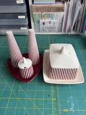 Vintage Hornsea Summit Red/White Four-Piece Cruet & Butter Dish