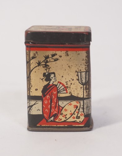 Antique tin tea caddy asiatika - tea,