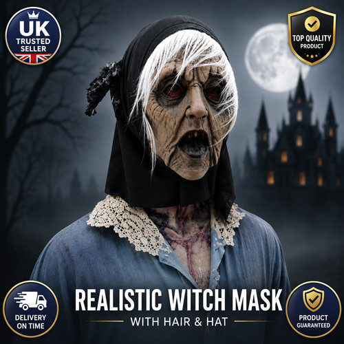 Realistic witch mask - witch,