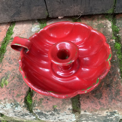 Vintage rustic fluted candle - fluted,
