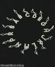 SILVER TONE DIAMANTE CRYSTAL INITIAL BLING LETTER MOBILE CHARM WITH GIFT BAG
