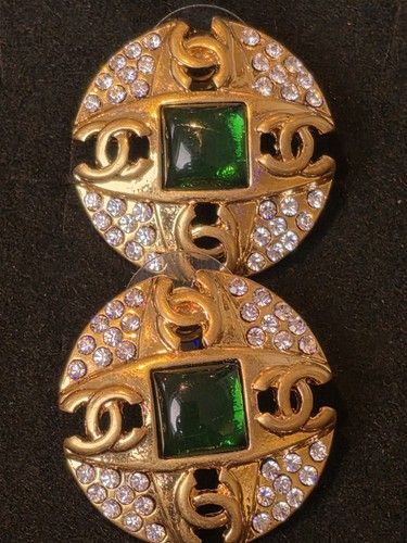 Chanel vintage green glass - chanel,