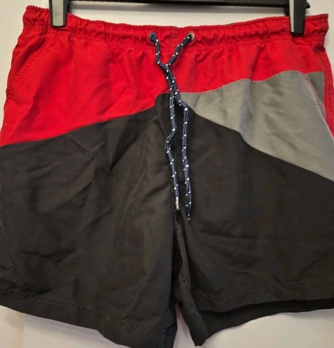 Mens black red maine swim - black,