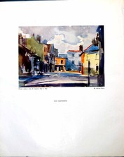 Antique Old Print Isleworth Adrian Bury Wagstaffe Buildings Southwark 1944