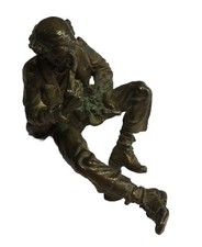 Bronze seated figure - bronze,