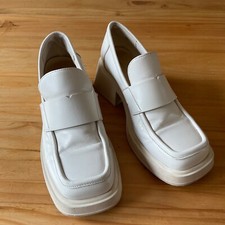 Womens Vagabond Dorah Heeled Loafers Shoes Leather Off White 6cm Block Heel UK 5