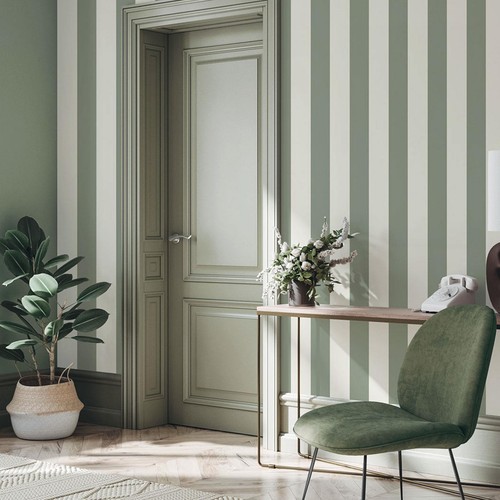 Regency stripe sage cream - regency,
