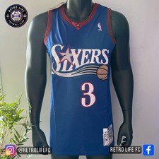 Philly 76ers 1997/98 Blue Iverson 3 NBA Jersey Size XL