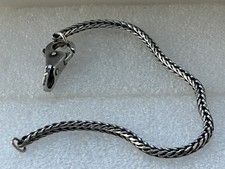 Genuine Sterling Silver TROLLBEAD Plain Lock & bracelet 19.5cm Total Used