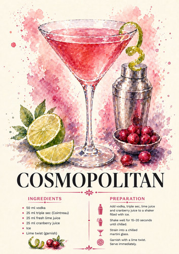 Cosmopolitan wall art - art, a4