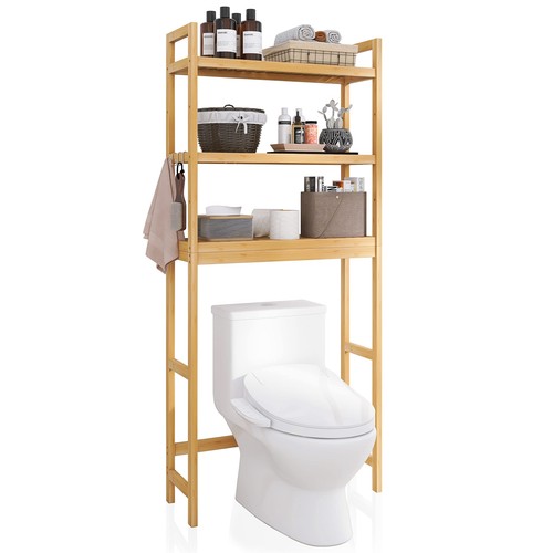 Bamboo over toilet storage - over,