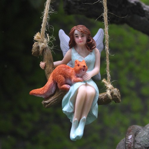 Hanging fairy garden - fairy, statue