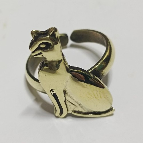 Egyptian copper cat ring - egyptian,