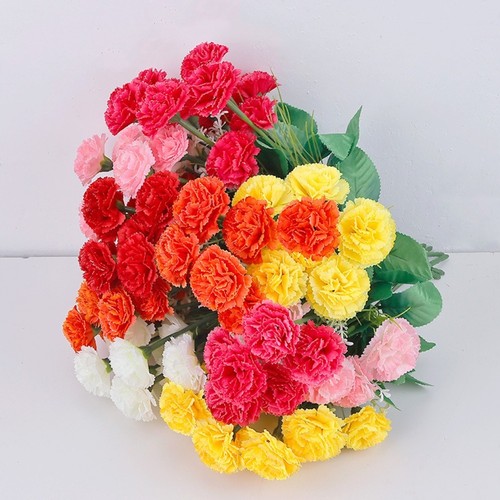 Artificial silk carnations - silk, 12