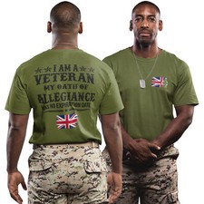 British Army Veteran T Shirt Military Birthday Ex Marine Armed Forces Dad Mens