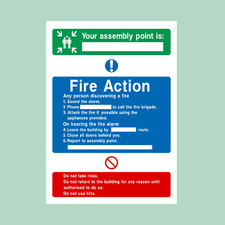 Fire action assembly point - fire,