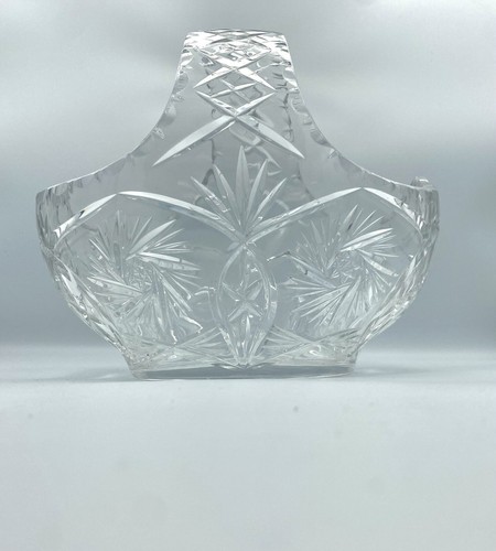 Vintage cut crystal basket - crystal,