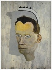 Portrait of Gerald Wilde Lucian Freud print in 11 x 14 inch mount SUPERB