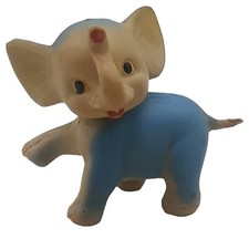 Vtg Small Blue Elephant Vinyl