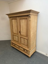 A Fabulous Antique /Old Pine Low Cottage Shelved Knockdown Wardrobe to Wax/Paint