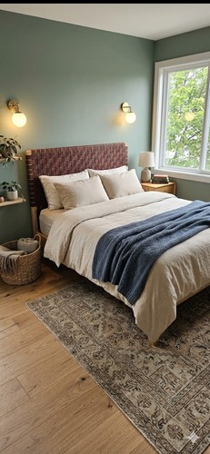 Woven leather headboard real - woven,