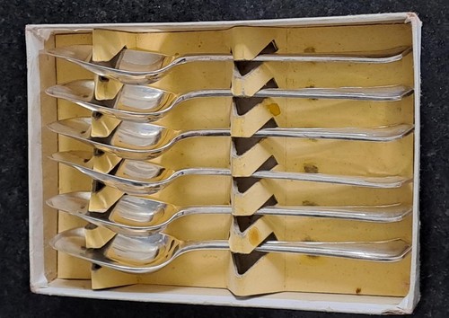 Boxed set antique silver - set, 6