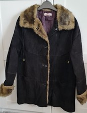 Claire Neuville Womens Leather Jacket In Black Size UK10/12