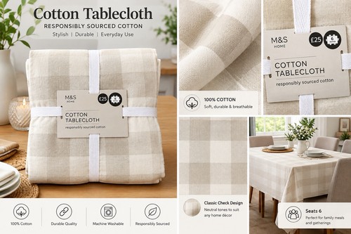 Home cotton tablecloth - m&s,