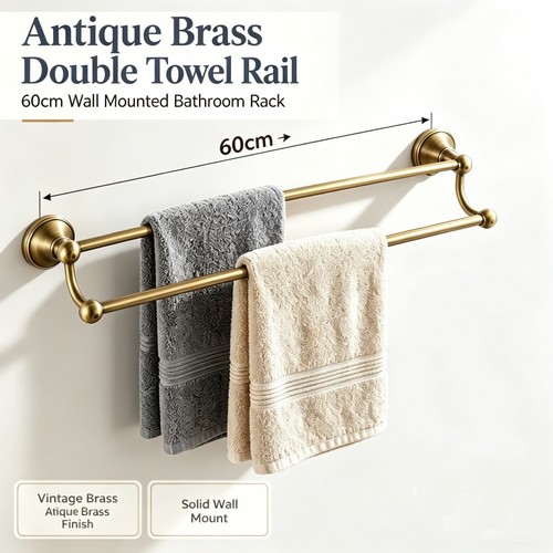 Antique brass double towel - double,