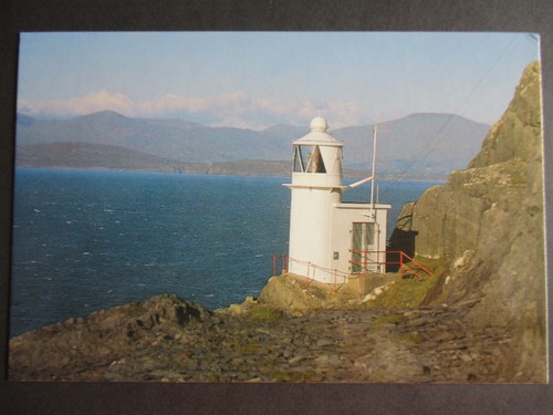 Postcard lighthouse sheep - postcard, sheep's