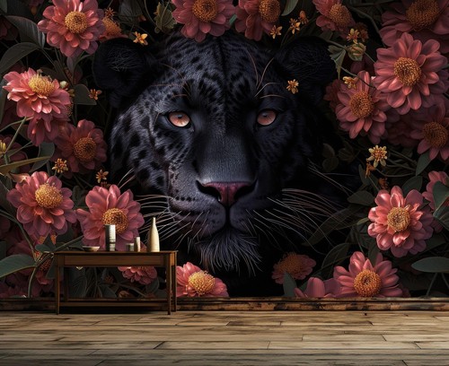 Black leopard pink yellow - in,