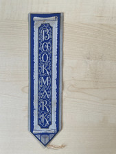 Cash's woven bookmark "BOOKMARK" in blue