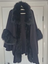 Fur and wool cape free size