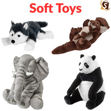 IKEA Soft Plush Toy Husky Panda Elephant Otter Stuffed Animal Cuddly Kids Gift