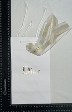 Dior Textured White Gift Bag With Gold Ribbon
