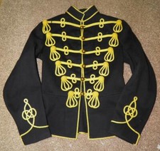 Antique Gents 36" Chest British Hussars Dress Uniform Tunic W/ Brass Buttons